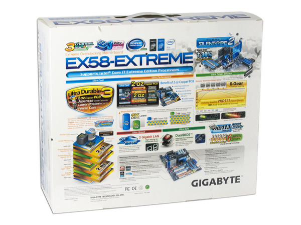 T. Madre GIGABYTE GA-EX58-EXTREME, ChipSet X58 Express,
Soporta: Core i7 920, 940, 965, QPI 4.8/6.4 GT/s,
Integrado: Audio 7.1, Red 10/100/1000,
Memoria: DDR3 2100+/1333/1066MHz, 24GB Max,
ATX, Soporta Triple CrossFireX y Triple SLI