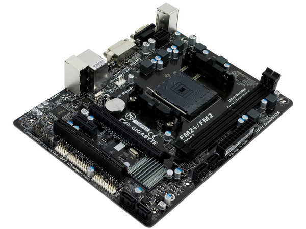 T. Madre Gigabyte F2A55M-HD2, Chipset AMD A55,
Soporta: AMD A10/ A8 /A6 /A4 de Socket FM2,
Memoria: DDR3 1866/1600/1333/1066 MHz, 64GB Max,
Integrado: Audio HD, Red,
Micro-ATX, Ptos: 1xPCIEX16, 1xPCIEX1, 1PCI.