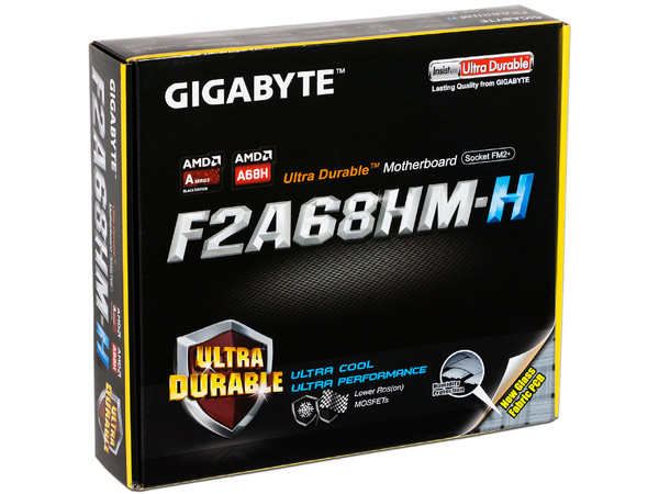T. Madre Gigabyte GA-F2A68HM-H, ChipSet AMD A68H.
Soporta: AMD A10/ A8/ A6/ AthlonX4 de Socket FM2+,
Memoria: DDR3 2400(O.C.)/1600/1333 MHz, 64GB Max,
Integrado: Audio HD, Red,
Micro ATX, Ptos: 1xPCIEx16, 1xPCIEx1, 1xPCI