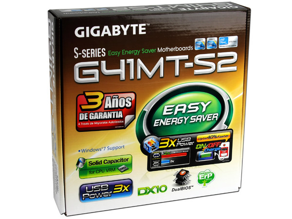 T. Madre Gigabyte G41MT-S2, ChipSet Intel G41,
Soporta: Core 2 Quad, Core 2 Duo,
Integrado: Audio HD, Red, Video Intel GMA X4500,
Memoria: DDR3 1333(O.C.)1066/800, 8GB Max,
Diseño: MicroATX, Ptos: 1xPCIEx16, 2xPCIEx1, 1xPCI