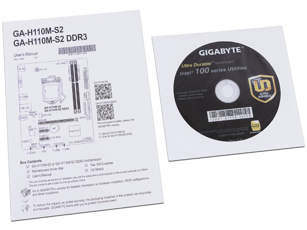 T. Madre Gigabyte GA-H110M-S2, ChipSet Intel H110,
Soporta: Intel Core i7/Core i5/Core i3/Pentium/Celeron de Socket 1151,
Memoria: DDR4 2133 MHz, 32GB Max,
SATA 3.0, USB 3.0,
Integrado: Audio HD, Red Gigabit,
Micro-ATX.