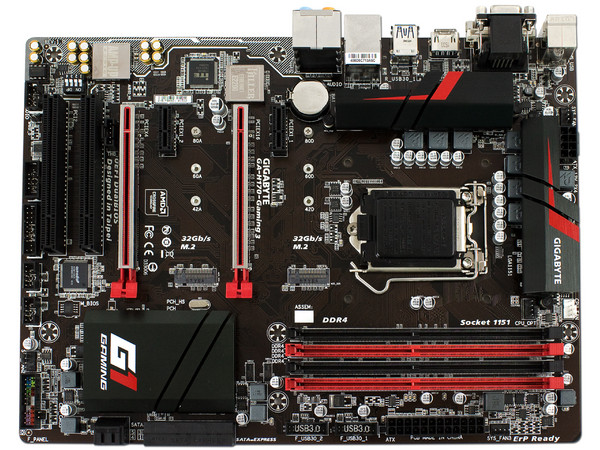 T. Madre Gigabyte H170-Gaming 3, Chipset Intel H170 Exp.,
Soporta: Core i7 / i5 de 6ta Gen., Socket 1151,
Memoria: DDR4 2133 MHz, 64GB Max,
Integrado: Audio HD, Red,
USB 3.0 y SATA 3.0,
ATX, Ptos: 2xPCIE 3.0 x16, 2xPCIE 3.0 x1. 2xPCI.