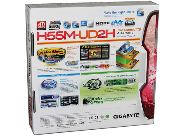 T. Madre Gigabyte GA-H55M-UD2H, ChipSet Intel H55 Exp.,
Soporta: Core i7, Core i5 y Core i3 de Socket 1156,
Integrado: Audio 5.1, Red 10/100/1000,
Memoria: DDR3 2200+/1066MHz, 16GB Max,
mATX, Ptos: 2xPCE, 2xPCI