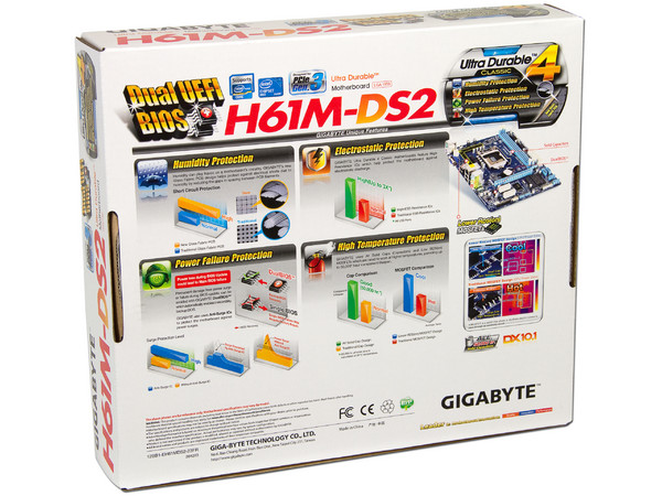 T. Madre Gigabyte GA-H61M-DS2, ChipSet Intel H61 Exp.,
Soporta: Core i7/i5/i3/Pentium/Celeron de Socket 1155,
Integrado: Audio HD, Red 10/100/1000,
Memoria: DDR3 1333/1066/800 MHz, 16GB Max,
Micro-ATX, Ptos: 1xPCIEx16, 2xPCI.
