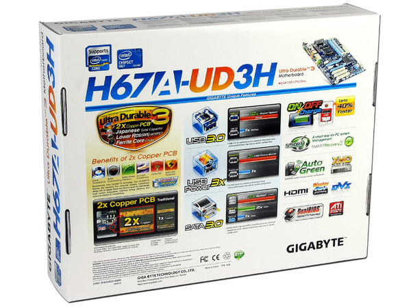 T. Madre Gigabyte GA-H67A-UD3H, ChipSet Intel H67 Exp.,
Soporta: Core i7, Core i5 y Core i3 de Socket 1155,
USB 3.0 y Serial ATA 3.0,
Memoria: DDR3 1333/1066/800 MHz, 16GB Max,
ATX, Ptos: 2xPCEx16, 2xPCEx1, 3xPCIx1