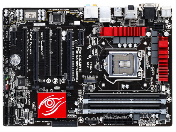 T. Madre Gigabyte GA-H97-GAMING, ChipSet H97,
Soporta: Core i7/i5/i3 de Socket 1150,
Memoria: DDR3 1600/1333, 32GB Max,
Integrado: Audio HD, Red,
USB 3.0 y SATA 3.0,
ATX, Ptos: 2xPCIEx16, 2xPCIEx1, 3xPCI