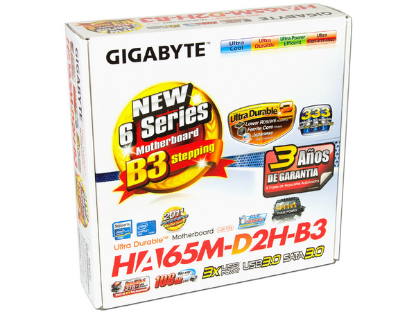 T. Madre Gigabyte GA-HA65M-D2H-B3, ChipSet Intel H61 Exp.,
Soporta: Core i7/i5/i3 de Socket 1155,
USB 3.0 y Serial ATA 3.0,
Memoria: DDR3 1333/1066MHz, 16GB Max,
Micro-ATX, Ptos: 1xPCIEx16, 1xPCIEx1, 2xPCI
