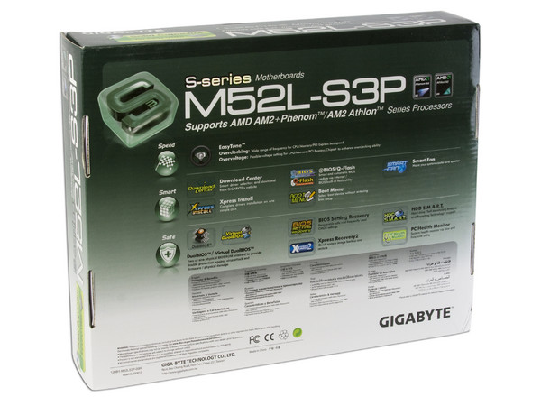T. Madre Gigabyte GA-M52L-S3P, ChipSet nForce 520LE,
Soporta: Phenom I y II, Athlon 64X2, Socket AM2+,
Integrado: Audio HD, Red 10/100,
Memoria: 4xDDR2 1066Mhz, Max.16GB, Diseño ATX,
Ptos: 1xPCIEX16, 2xPCIEX1, 4xPCI