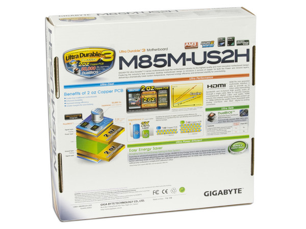 T. Madre Gigabyte  GA-M85M-US2H, ChipSet Nvidia GF 8100,
Soporta: Phenom I y II, Athlon 64X2, Socket AM2+,
Integrado: Video NVIDIA GF 8100, Audio HD, Red,
Memoria: DDR2 1066Mhz, Max.8GB, Diseño MATX,
Ptos: 1xPCIEX16, 1xPCIEX1, 2xPCI