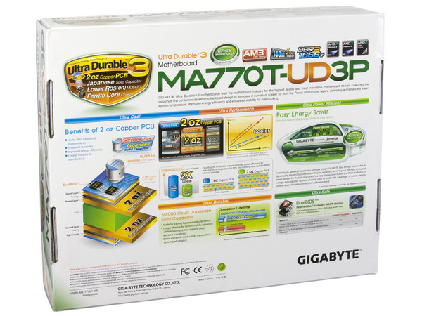 T. Madre Gigabyte GA-MA770T-UD3P, ChipSet AMD 770,
Soporta: Phenom II X3 y X4 de Socket AM3,
Integrado: Audio HD, Red,
Memoria: DDR3 1666(OC)/1333/1066 MHz,
Diseño ATX, Ptos: 1xPCIEX16, 4xPCIEX1, 2xPCI