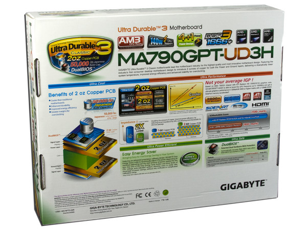 T. Madre Gigabyte GA-MA790GPT-UD3H, ChipSet AMD 790GX,
Soporta: Phenom II X3 y X4 de Socket AM3,
Integrado: Video ATI HD3300, Audio HD, Red,
Memoria: DDR3 1666(OC)/1333MHz,
Diseño ATX, Ptos: 2xPCIEX16, 3xPCIEX1,2xPCI