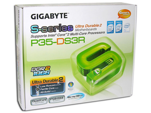 T. Madre GIGABYTE GA-P35-DS3R, ChipSet Intel P35E,
Soporta: Core 2 Quad, Core 2 Duo, 800/1066/1333MHz,
Integrado: Audio 7.1, Red 10/100/1000 LAN,
Memoria: DDR2 1066/800/667, 4 Bancos, 8GB Max,
Diseño: ATX, Ptos: 1xPCEx16, 3xPCEx1, 3 PCI