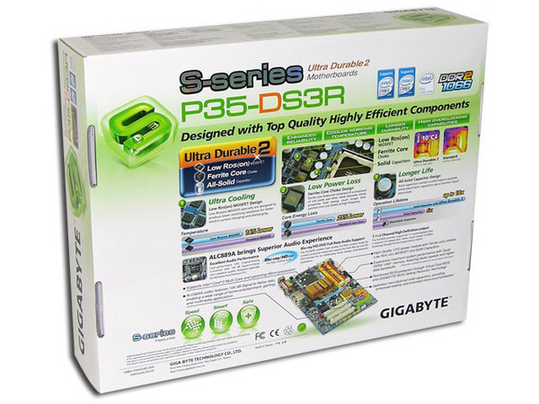 T. Madre GIGABYTE GA-P35-DS3R, ChipSet Intel P35E,
Soporta: Core 2 Quad, Core 2 Duo, 800/1066/1333MHz,
Integrado: Audio 7.1, Red 10/100/1000 LAN,
Memoria: DDR2 1066/800/667, 4 Bancos, 8GB Max,
Diseño: ATX, Ptos: 1xPCEx16, 3xPCEx1, 3 PCI