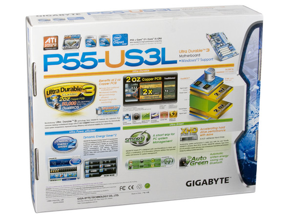T. Madre Gigabyte GA-P55-US3L, ChipSet Intel P55 Exp.,
Soporta: Core i7 y Core i5 de Socket 1156,
Integrado: Audio 7.1, Red 10/100/1000,
Memoria: DDR3 2200+/1333/1066MHz, 16GB Max,
ATX, Ptos: 2xPCEx16, 1xPCIEx1, 4xPCI