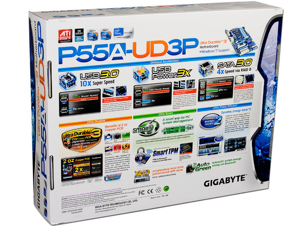 T. Madre Gigabyte GA-P55A-UD3P, ChipSet Intel P55 Exp.,
Soporta: Core i7, Core i5 y Core i3 de Socket 1156,
USB 3.0 y Serial ATA 3.0,
Memoria: DDR3 2200+/1333/1066MHz, 16GB Max,
ATX, Ptos: 2xPCEx16, 2xPCIEx1, 3xPCI