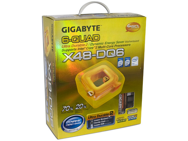 T. Madre Gigabyte GA-X48-DQ6, ChipSet Intel X48,
Soporta: Cel.400, DualCore/2Duo/Quad, 1600/1333MHz,
Memoria: DDR2 1200/1066/Mhz, 4 Bancos, 8GB Max,
Integrado: Audio 7.1, Red 10/100/1000,
Diseño: ATX, Ptos: 2xPCE 2.0x16, 3xPCEx1, 2xPCI