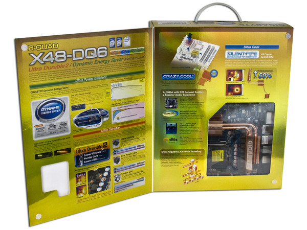 T. Madre Gigabyte GA-X48-DQ6, ChipSet Intel X48,
Soporta: Cel.400, DualCore/2Duo/Quad, 1600/1333MHz,
Memoria: DDR2 1200/1066/Mhz, 4 Bancos, 8GB Max,
Integrado: Audio 7.1, Red 10/100/1000,
Diseño: ATX, Ptos: 2xPCE 2.0x16, 3xPCEx1, 2xPCI