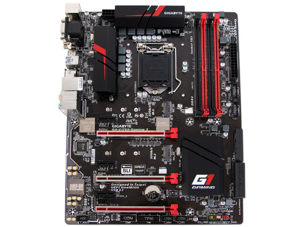 T. Madre Gigabyte GA-Z170X-GAMING 3, Chipset Intel Z170,
Soporta: Core i7 / i5 / i3 / Pentium de 6ta Gen., Socket 1151,
Memoria: DDR4 3466(O.C.)/ 2400(O.C.)/2133 MHz, 64GB Max,
Integrado: Audio HD, Red,
USB 3.0 y SATA 3.0,
ATX, Ptos: 3xPCIE 3.