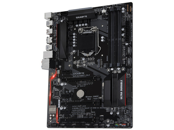 T. Madre Gigabyte GA-Z270XP-SLI, ChipSet Intel Z270, 
Soporta:  Core i7 / i5 / i3 de 6ta y 7ma genaración de Socket 1151,
Memoria: DDR4 3866(O.C.)/  3000(O.C.) / 2133 MHz, 64GB Max,
Integrado: Audio HD, Red, 
ATX, Ptos: 3xPCIEx16, 3xPCIEx1.