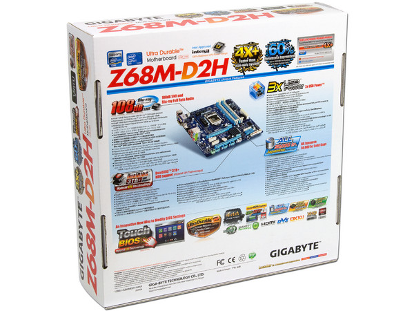 T. Madre Gigabyte GA-Z68M-D2H, ChipSet Intel Z68 Exp.,
Soporta: Core i7/i5/i3/Pentium G/Celeron G de Socket 1155, 
Serial ATA 3.0, 
Memoria: DDR3 2133/1866/1600/1333/1066MHz, 32GB Max, 
Micro-ATX, Ptos: 2xPCIEx16, 1xPCIEx1.