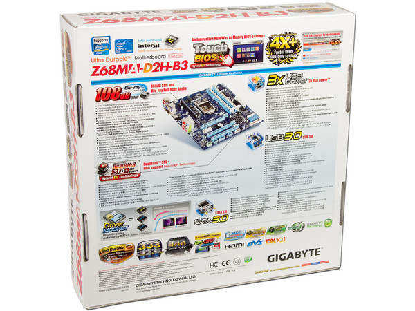 T. Madre Gigabyte GA-Z68MA-D2H-B3, ChipSet Intel Z68 Exp.,
Soporta: Core i7/i5/i3 de Socket 1155, 
USB 3.0 y Serial ATA 3.0, 
Memoria: DDR3 2133/1600/1066MHz, 32GB Max, 
Micro-ATX, Ptos: 3xPCIEx16, 1xPCIEx1.