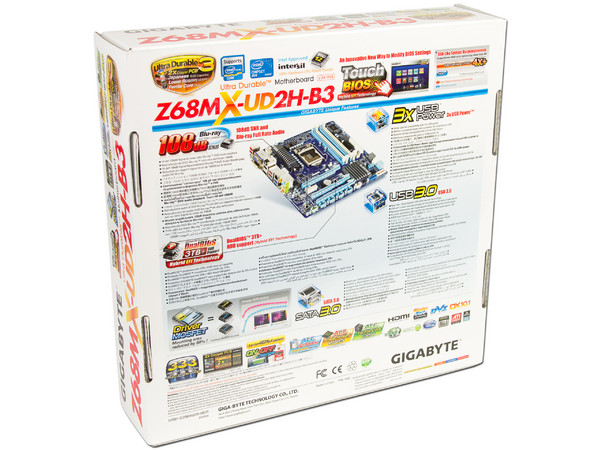 T. Madre Gigabyte GA-Z68MX-UD2H-B3, ChipSet Intel Z68 Exp.,
Soporta: Core i7/i5/i3 de Socket 1155, 
USB 3.0 y Serial ATA 3.0, 
Memoria: DDR3 2133/1866/1600MHz, 32GB Max, 
Micro-ATX, Ptos: 3xPCIEx16, 1xPCIEx1.