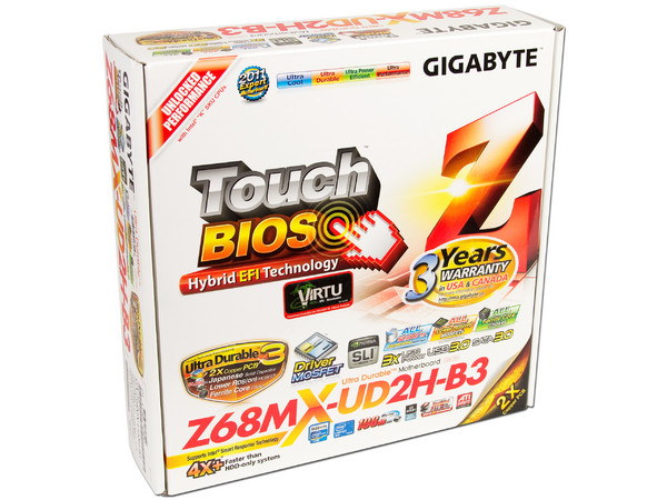 T. Madre Gigabyte GA-Z68MX-UD2H-B3, ChipSet Intel Z68 Exp.,
Soporta: Core i7/i5/i3 de Socket 1155, 
USB 3.0 y Serial ATA 3.0, 
Memoria: DDR3 2133/1866/1600MHz, 32GB Max, 
Micro-ATX, Ptos: 3xPCIEx16, 1xPCIEx1.