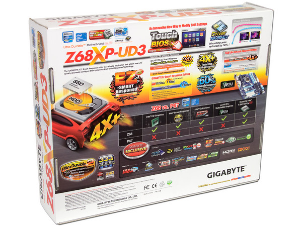 T. Madre Gigabyte GA-Z68XP-UD3-B3, ChipSet Intel Z68 Exp.,
Soporta: Core i7/i5/i3 de Socket 1155, 
USB 3.0 y Serial ATA 3.0, 
Memoria: DDR3 2133/1866/1600MHz, 32GB Max, 
ATX, Ptos: 2xPCIEx16, 3xPCIEx1.