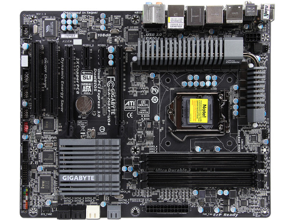 T. Madre Gigabyte GA-Z68XP-UD4, ChipSet Intel Z68 Exp.,
Soporta: Core i7/i5/i3/Pentium G/ Celeron G de Socket 1155, 
USB 3.0 y Serial ATA 3.0, 
Memoria: DDR3 2133/1866/1600/1333/1066 MHz, 32GB Max, 
ATX, Ptos: 2xPCIEx16, 2xPCIEx1, 2xPCI