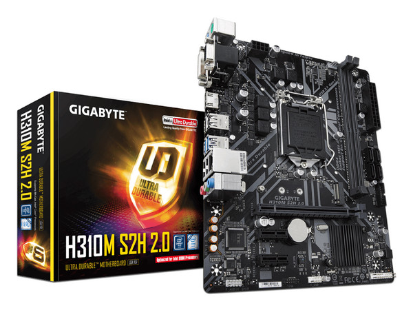 T. Madre Gigabyte H310M S2H 2.0, Chipset Intel H310,
Soporta: Intel Core/ Pentium/ Celeron de 9na y 8va Gen, Socket 1151,
Memoria: DDR4 2666/2133 MHz, 32GB Max,
Integrado: Audio HD, Red, USB 3.0, SATA 3.0 y M.2,
Micro-ATX, Ptos: 1xPCIEx16, 2xPCIEx1.