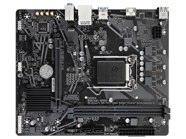 T. Madre GIGABYTE H510M K V2,
Chipset Intel H470,
Segmento: Básico,
Soporta: Intel 10ma y 11va Generación, Socket 1200,
Memoria: DDR4 3200/2666/2133 MHz, 64GB Máx,
Audio HD, Red,
USB 3.2, SATA 3.0, M.2
M-ATX, Ptos: 1xPCIE3.0x16 y 1xPCIEx1.