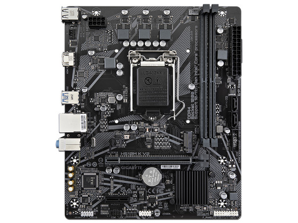 T. Madre GIGABYTE H510M K V2, 
Chipset Intel H510, 
Segmento: Básico, 
Soporta: Intel 10ma y 11va Generación, Socket 1200, 
RAM: DDR4 3200/2666, 64GB Máx,
Integrado: Audio HD, Red, USB 3.2, SATA 3.0, M.2,
Micro-ATX, Ptos: 1xPCIE3.0x16 y 1xPCIEx1.