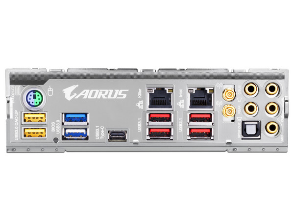 T. Madre Gigabyte X299 AORUS Gaming 9, ChipSet Intel X299,
Soporta: Procesadores Intel Core X-Series de Socket 2066,
Memoria: DDR4 4400(O.C.)/3600(O.C.)/2133 MHz, 64GB Max,
SATA 3.0, USB 3.0,
Integrado: Audio HD, Red Gigabit,
Ptos: 2xPCIEx16,
ATX