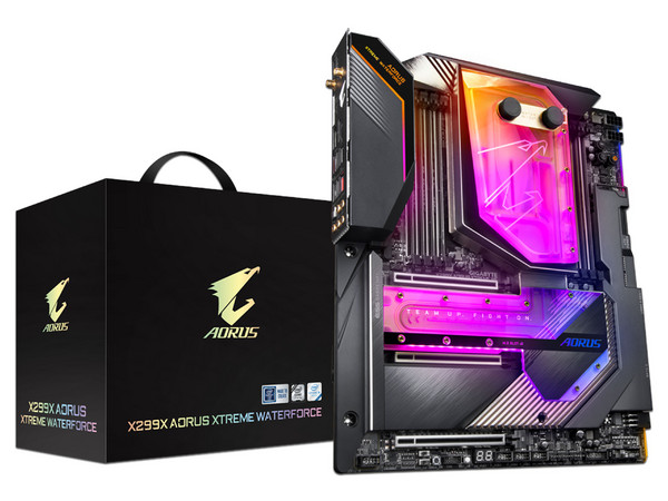 T. Madre GIGABYTE X299X AORUS XTREME WATERFORCE,
Chipset Intel X299,
Segmento: Alto/Gamer,
Soporta: Procesadores Intel Core Serie X, Socket 2066,
RAM: DDR4 4333/3600/2133 MHz, 256GB Max,
Wi-Fi 6, USB 3.2, M.2, SATA 3.0,
XL-ATX, Ptos: 3xPCIe3.0x16.