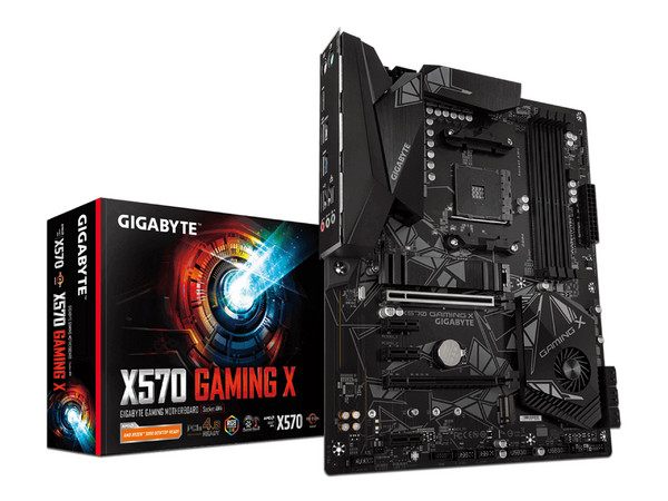 T. Madre Gigabyte X570 GAMING X, Chipset AMD X570,
Soporta: AMD Ryzen 3ra, 2da Gen.,
Memoria: DDR4 4400(O.C.) / 3000/ 2133 MHz, 128GB Máx.,
Integrado: Audio HD, Red, USB 3.0, M.2,
ATX, Ptos: 2xPCIEx16, 3xPCIEx1.