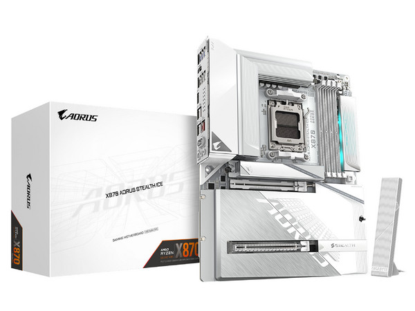 Tarjeta Madre GIGABYTE X870E AORUS PRO ICE,
Chipset AMD X870E, Socket AM5,
Segmento: Alto,
Soporta: Procesadores AMD Ryzen 9000, 8000 y 7000 Series, 
Memoria: 8200+ MT/s DDR5 hasta 256GB, 
Integrado: Wi-Fi 7, USB-C, M.2, 
ATX, Ptos: PCI Express 5.0