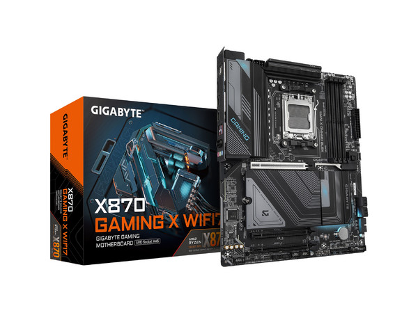 T. Madre GIGABYTE X870 GAMING X WIFI7:
Chipset AMD X870,
Segmento: Alto/Gamer,
Soporta: AMD Ryzen 7ma, 8va y 9na Generación, Socket AM5,
RAM: DDR5 8200/ 6600/ 4400MHz, Máx. 256GB,
AudioHD, Wi-Fi 7, USB 3.2, SATA, M.2,
ATX, 1xPCIE5.0x16, 2xPCIE4.0x16
