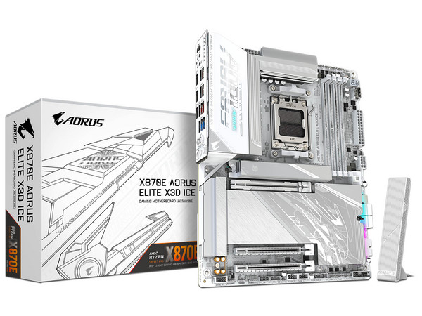 T. Madre Gigabyte X870E Aorus ELITE X3D ICE,
Chipset X870E, Segmento: Alto,
Soporta: Procesadores AMD Ryzen 9000/8000/7000, Socket AM5,
Memoria: DDR5 9000 MHz, Hasta 256GB,
Integrado: Wi-Fi, Audio, HDMI, M.2,
ATX, Ptos: 1 x PCIEx16 5.0. Color Blanco