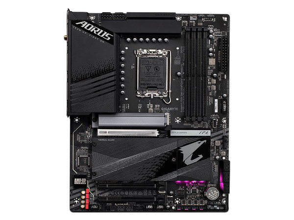 T. Madre GIGABYTE Z790 AORUS Elite AX, 
Chipset Intel Z790,
Segmento: Alto/Gamer,
Soporta: Intel 13va y 12va Generación de Socket 1700,
RAM: DDR5 7600/4800 MHz, 128GB Max,
Audio HD, Red, USB 3.2, SATA 3.0, M.2,
ATX, Ptos: 1xPCIE5.0x16, 2xPCIE4.0x16