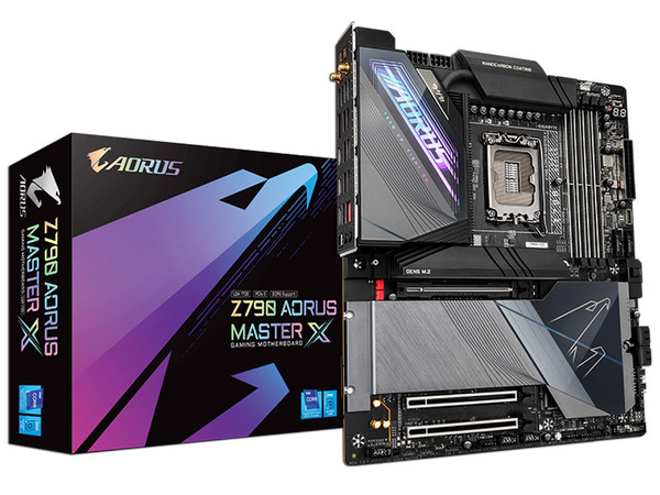 T. Madre Gigabyte Z790 AORUS Master X: Chipset Intel Z790, 
Soporta: Intel 13va y 14va Generación, Socket 1700, 
Memoria: DDR5 8266/6800/4800MHz, 192GB Max,
Integrado:Audio HD, Red, USB 3.2, SATA 3.0, M.2,
E-ATX, Ptos: 1xPCIE5.0x16, 2xPCIE3.0x16.