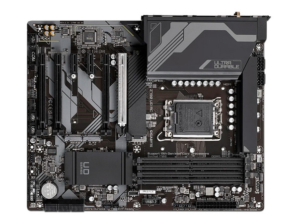 T. Madre Gigabyte Z790 UD AC, 
Chipset Intel Z790,
Segmento: Alto,
Soporta Procesador Intel de 13a y 12va generación, Socket 1700,
Memoria:DDR5 7600(OC)/6400(OC)/4000 MHz, 128GB Max, 
Integrado: Audio HD, Wi-Fi, USB 3.2, M.2, 
ATX, 4xPCIEx16.