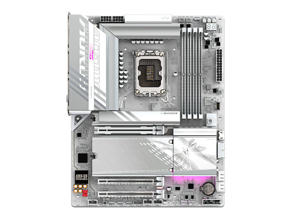 T. Madre GIGABYTE Z890 AORUS ELITE ICE,
Chipset Z890,
Segmento: Alto/Gamer,
Soporta  Intel Core Ultra, Socket 1851, 
Memoria: DDR5 9200/ 7400/ 6400 Mhz, 256GB Max,
Integrado: Audio HD, Wi-Fi 7, USB 3.2, SATA 3.0, M.2, 
ATX, PCIe 5.0