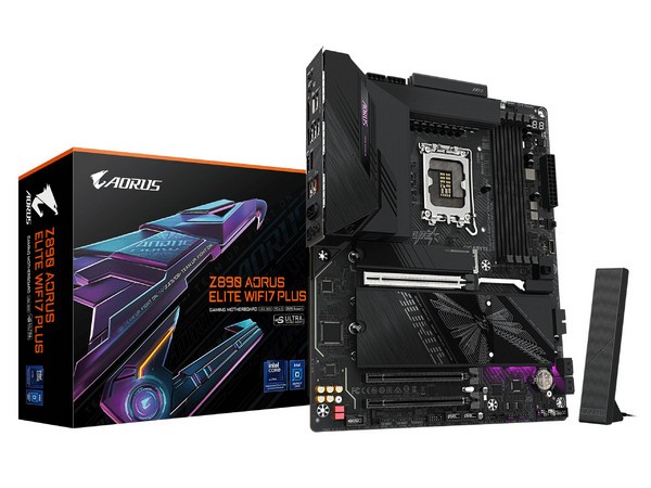 T. Madre GIGABYTE Z890 AORUS ELITE Plus,
Chipset Z890, 
Segmento: Alto/Gamer
Soporta Intel Core Ultra, Socket 1851, 
Memoria: DDR5 9466(O.C)/ 7400(O.C.)/ 6400 Mhz, 256GB Max, 
Integrado: Wi-Fi 7, USB 3.2, M.2, 
ATX, Ptos: 1xPCIe5.0x16, 2xPCIe4.0x16