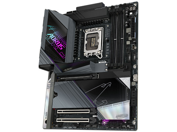 T. Madre GIGABYTE Z890 AORUS MASTER: Chipset Intel Z890,
Soporta: Intel Core Ultra, Socket 1851,
Memoria: DDR5 9500(OC)/ 7600(OC)/ 5600MHz, Máx. 256GB,
Integrado: AudioHD, Wi-Fi 7, USB 3.2, SATA, M.2,
ATX, 1xPCIE5.0x16, 2xPCIE4.0x16.