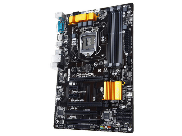 T. Madre Gigabyte Z97P-D3, Intel Z97,
Soporta: Core i7 /i5 /i3 / Pentium G / Celeron G de Socket 1150,
Memoria: DDR3 3000(O.C.)/ 1600/1333 MHz, Max. 32GB,
Integrado: Audio HD, Red,
SATA 3.0, USB 3.0, 
ATX, Ptos: 2xPCIEX16, 2xPCIEX1, 2PCI.