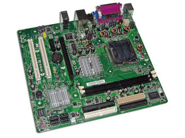 T. Madre Intel D102GGC2L, ChipSet ATI Xpress200,
Soporta: Intel LGA775 (65nm y 90nm) FSB 800MHz,
Integrado: Audio, Video ATI Radeon X300, Red,
Memoria: DDR2  533/400, 2 Bancos, 2GB Max,
Diseño: MicroATX, Ptos: 1 x PCI Express x16;
2