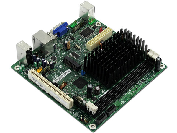 T. Madre Intel Mini-ITX D510MO,
Procesador Integrado Intel Atom D510,
Integrado: Audio, Red, Video Intel GMA 3150,
Memoria: DDR2 667/800, 2 Bancos, 4GBMax,
Ptos: 1xPCI, 1xMinitarjeta PCIE