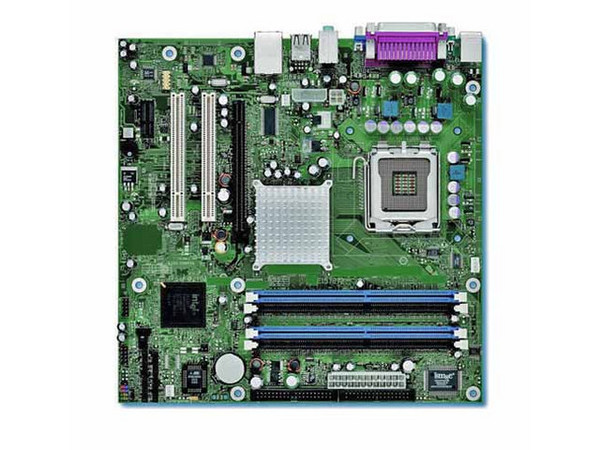 T. Madre Intel D915PSYL, ChipSet 915P,
Soporta: Intel LGA775 de 533/800MHz,
Integrado: Audio, Red,
Memoria: DDR 333/400 Mhz, 4 Bancos, 4GB Max,
Diseño: MicroATX, Ptos: 1 x PCI Express x16;
1x PCI Express x1; 2 x PCI