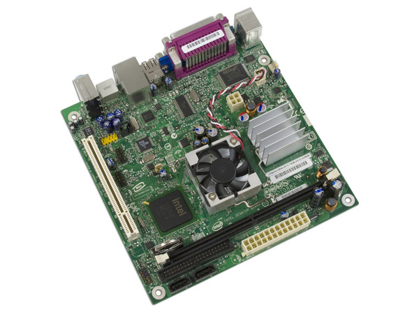 T. Madre Intel Mini-ITX D945GCLF2,
Procesador Integrado Intel Atom 330,
Integrado: Audio, Red, Video GMA 950,
Memoria: DDR2 667/533, 1 Banco, 2GBMax,
Ptos: 1xPCI, Compatible con Gabinetes mATX.