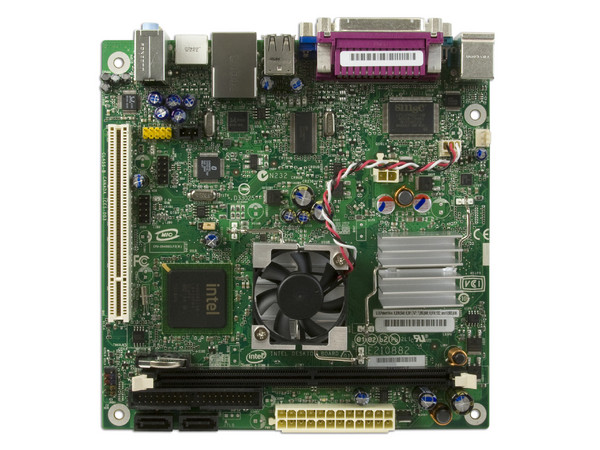 T. Madre Intel Mini-ITX D945GCLF2,
Procesador Integrado Intel Atom 330,
Integrado: Audio, Red, Video GMA 950,
Memoria: DDR2 667/533, 1 Banco, 2GBMax,
Ptos: 1xPCI, Compatible con Gabinetes mATX.